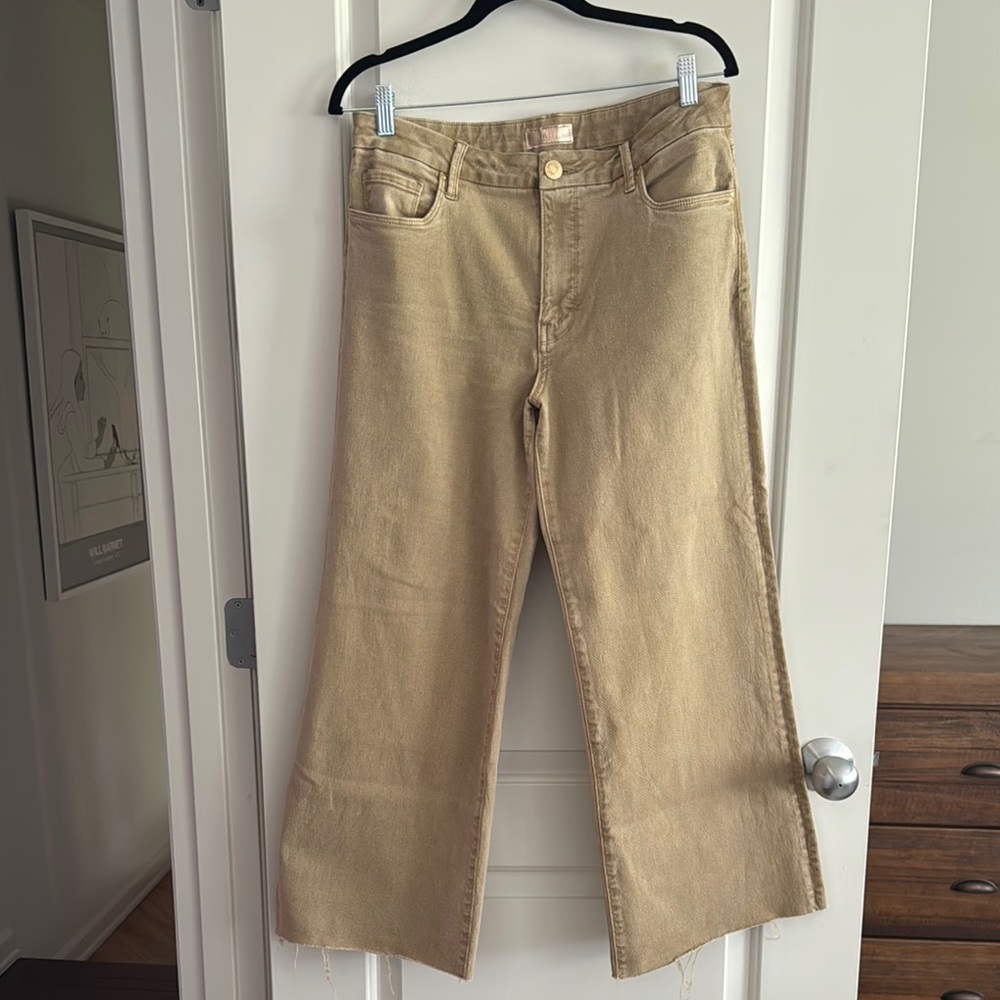 Kut from the Kloth Tan Flare Wide Leg Jeans